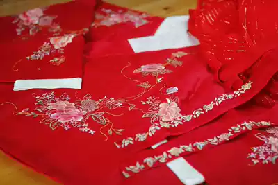 (Red niao smoke suspected to be) private fixed silk embroidery handmade embroidery turn neck ao qun Hanfu shallow draw qing xing