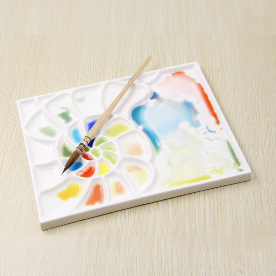 New picture book Bone china palette Watercolor palette Conch ceramic palette Professional large]