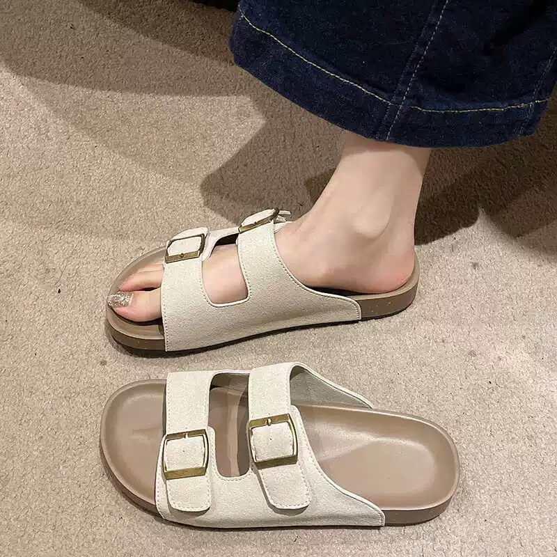 Шлепанцы Birkenstock женские лето верхняя одежда 2026 новый стиль lazy slip-on с мягкой подошвой толстая подошва плоская подошва пляжные sandals большого размера