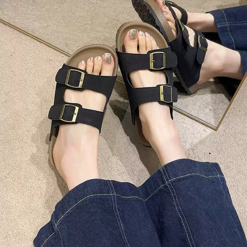 Шлепанцы Birkenstock женские лето верхняя одежда 2026 новый стиль lazy slip-on с мягкой подошвой толстая подошва плоская подошва пляжные sandals большого размера