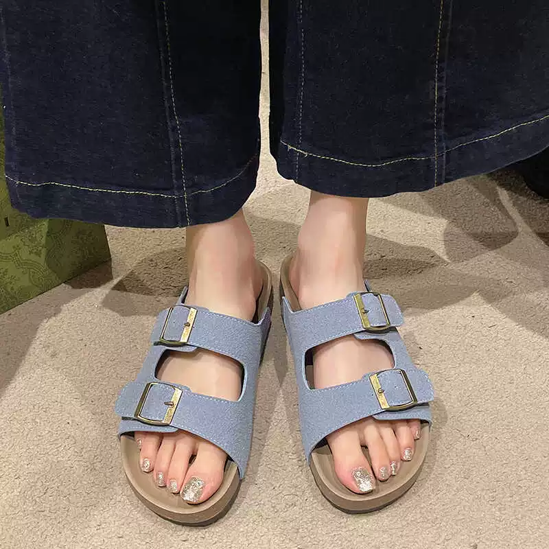 Шлепанцы Birkenstock женские лето верхняя одежда 2026 новый стиль lazy slip-on с мягкой подошвой толстая подошва плоская подошва пляжные sandals большого размера