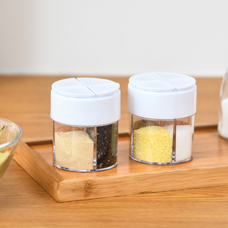 Japan SP Kitchen Four-compartment Seasoning Box Seasoning Jars Household Salt Bottle Creativity with lid Zoo Doge containing box