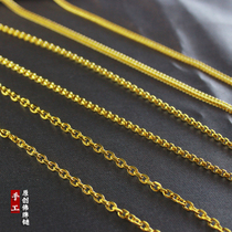 Buddha Chain Son Thai Gold Color Necklace Men and women Long section O-shaped lock bones chain Double multi-hanging 23-5 hanging not off color