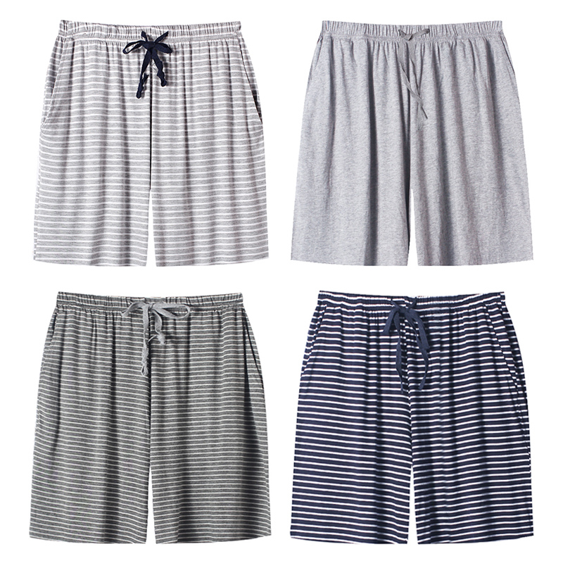 Men's Five-Point Pajama Pants Short Loose Casual Summer Modal Stripesd Stretch Comfortable Summer Home Large Size Pants