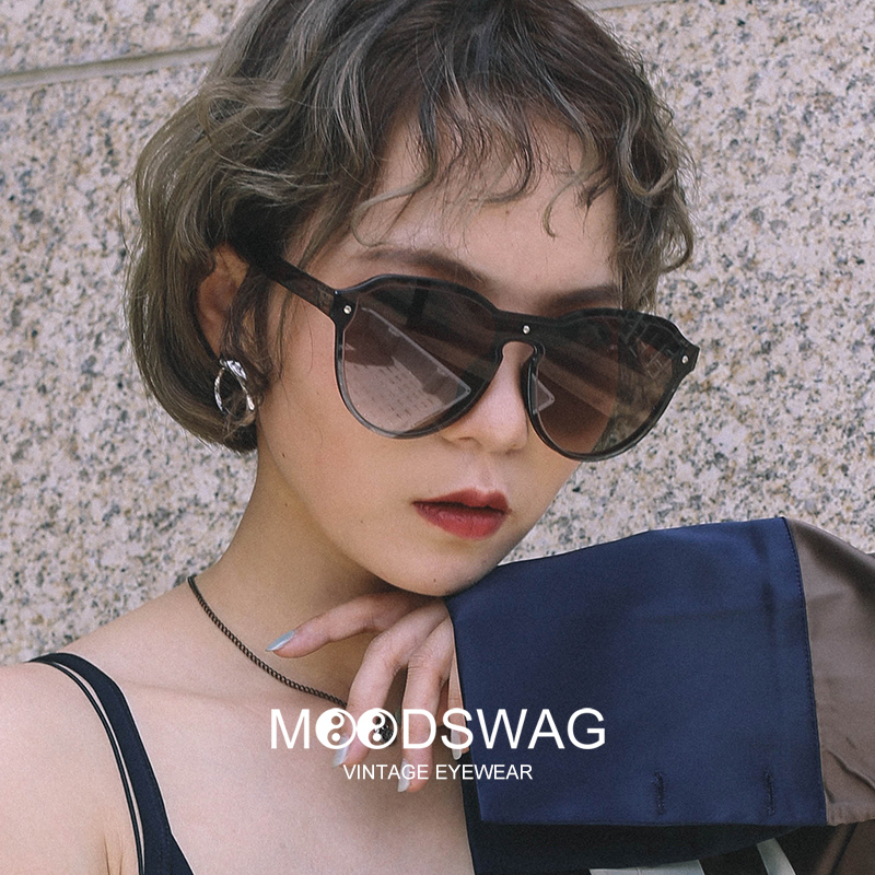 Ink-keeping oversized frame trendy sunglasses male large face personality black nemesis red sunglasses woman round face slim 2019 new