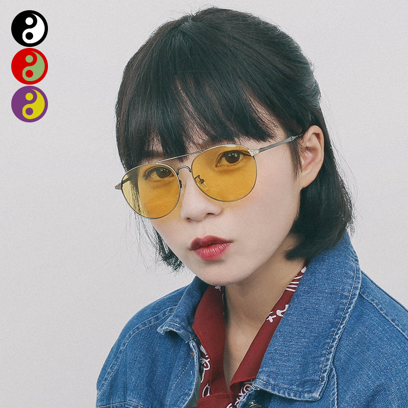 Clinging to the net red jumping toad mirror male tide retro eye protection night vision polarized sunglasses myopia sunglasses female big face