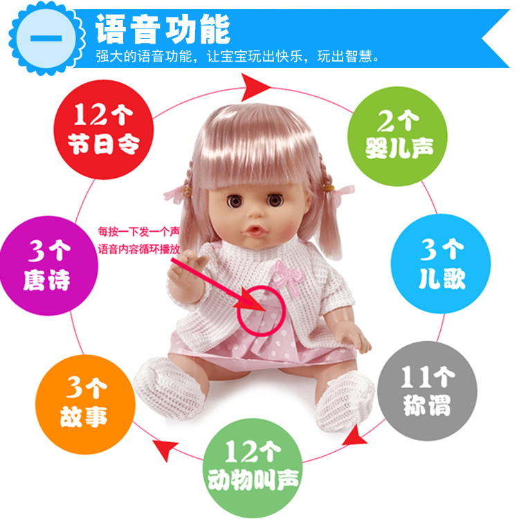 [Đặc biệt hàng ngày] Mô phỏng thông minh Em bé búp bê nhấp nháy Nói chuyện uống nước Đi tiểu đồ chơi trẻ em - Đồ chơi giáo dục sớm / robot đồ dùng dạy học