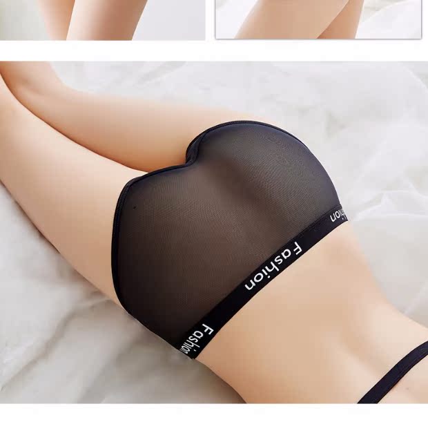 4 gói Quần lót siêu mỏng lưới nữ ren chữ không có dấu vết thấp eo thoáng khí nóng bỏng mùa hè quần lót nam