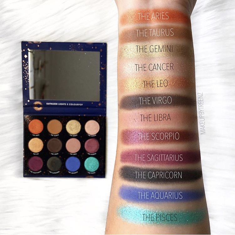 Spot K chị hợp tác Colourpop12 chòm sao màu colorpop Đĩa bóng mắt Zodiac phấn mắt giá học sinh