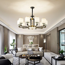 All copper new Chinese chandelier enamel color living room lighting modern simple bedroom dining room lamp Zen Chinese style lamps