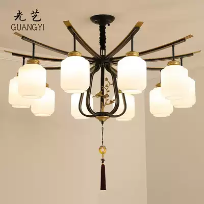New Chinese chandelier Chinese style living room lamp bedroom study Villa Hall Chandelier Creative Zen hotel lamps
