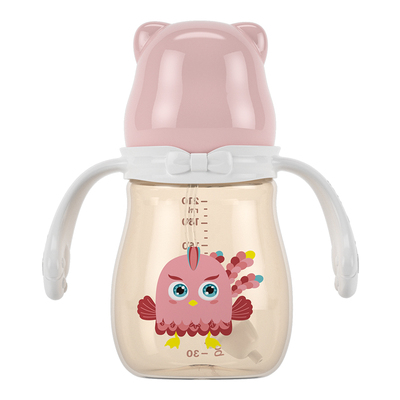 【宝升】新生儿耐摔宽口径硅奶嘴吸管奶瓶