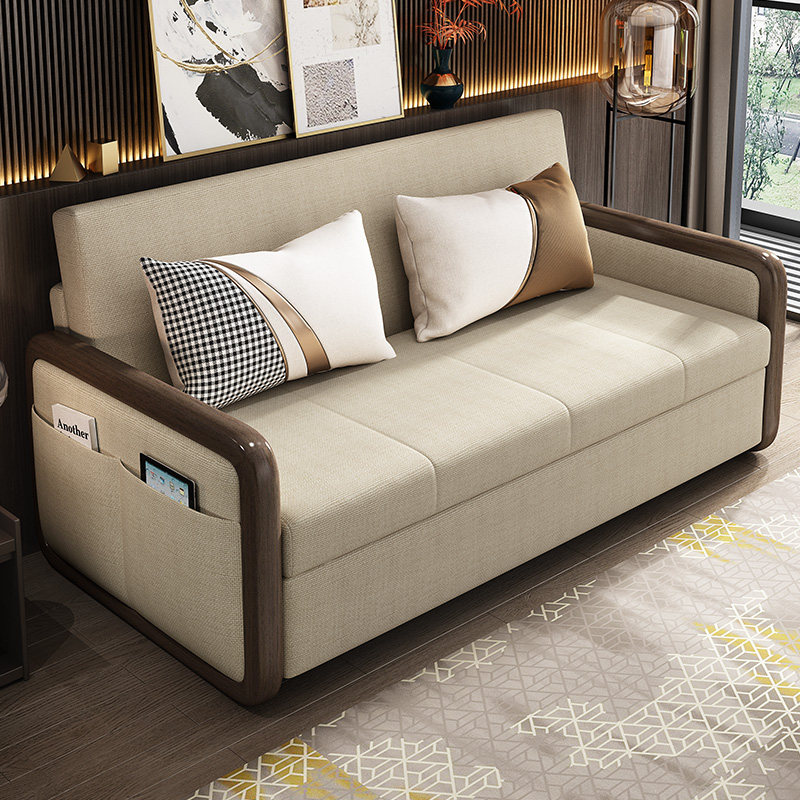 Sofa bed multifunctional dual-purpose small apartment foldable storage living room variable bed sofa double push-pull sitting 2m