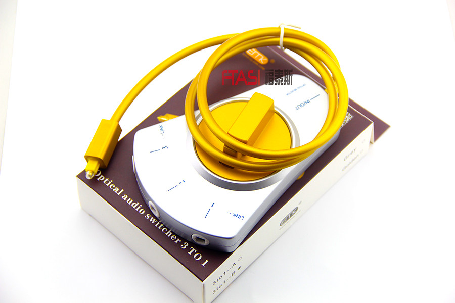 Digital audio fiber switcher 3 in 1 out of fiber audio switcher manually switching fiber 3 cut 1