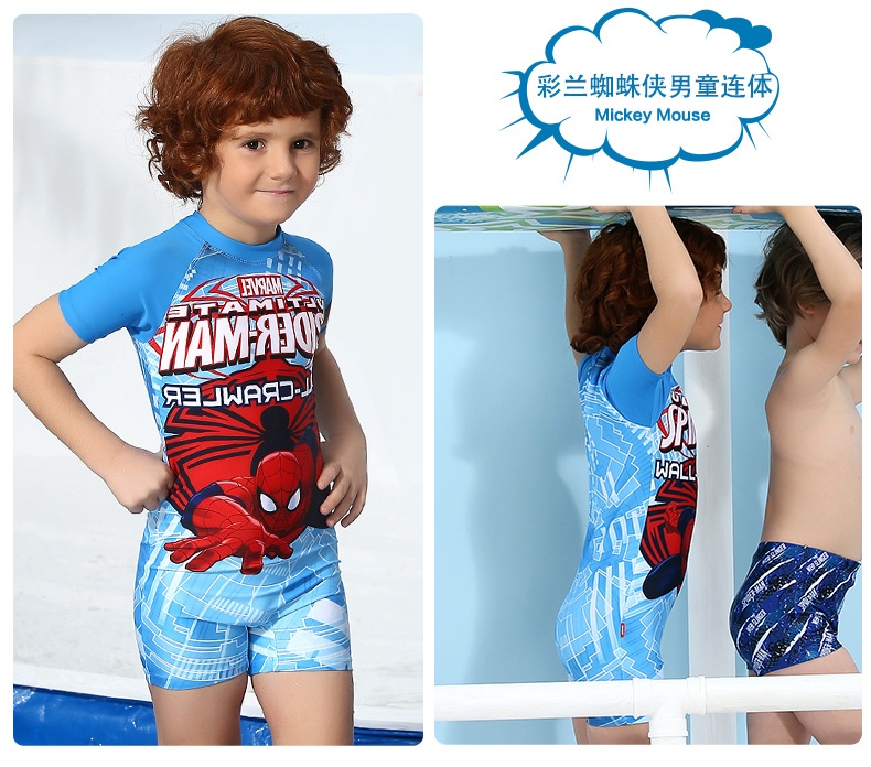 克 Áo tắm cho trẻ em Boy Spider-Man Kem chống nắng Siamese Big Boy Split Áo tắm cho bé Bộ đồ bơi cho nam - Bộ đồ bơi của Kid đồ bơi bé gái