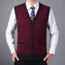 ZERO-ALL nam trung niên áo len không tay vest áo len nam áo len cha 50-60 tuổi vest đen nam Dệt kim Vest