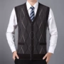 ZERO-ALL áo len trung niên và tuổi già nam cha tải len dệt kim ông già vest vest vest nam cao cấp