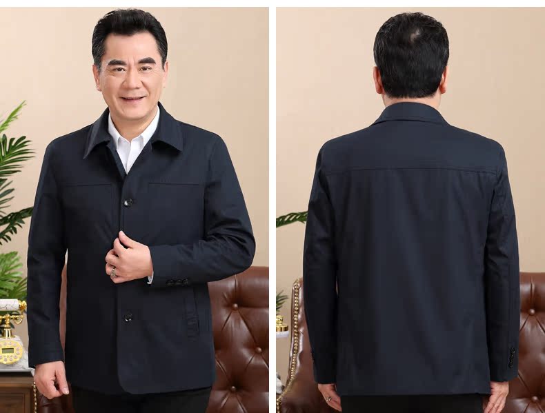 Áo khoác nam trung niên áo khoác mùa xuân và mùa thu áo rét nam