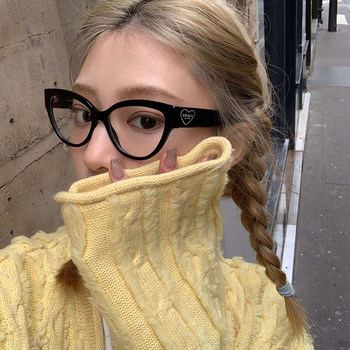 Personalized Cat-Eye Glasses for Nearsighted Women, Customizable Prescription, High-End Style, Natural Look, Makes Face Look Smaller, Black Frame, Suitable for Square and Round Faces