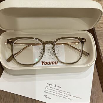 Cold Tea-Colored Myopia Glasses Frame for Women, Ultra-Light, Large Frame, Can Be Customized with Prescription, Astigmatism, Suitable for Square and Round Faces, Anti-Blue Light, Natural Look Eyeglass Frame