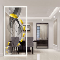 Modern simple art glass screen partition wall waterproof decoration double-sided transparent cabinet porch bedroom