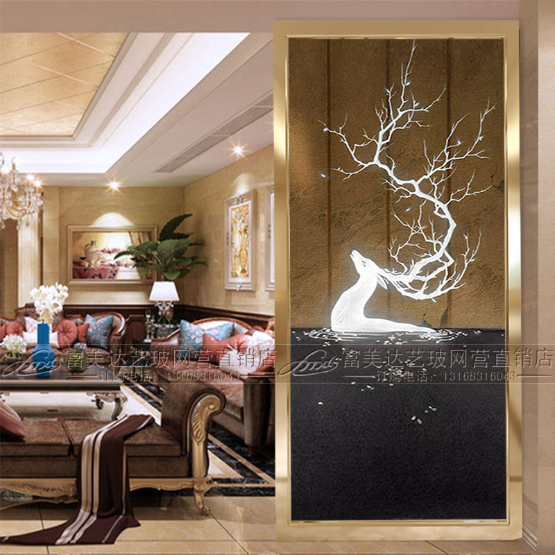 Modern Art Glass Living Room Decoration Screen Shoes Cabinet Fashion Crafts Genguan Small House Style Dressing Room Separator Customised