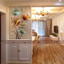 Nordic decorative art glass screen partition wall Double-sided translucent living room entry shoe cabinet entrance bathroom Modern