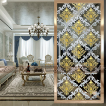 Eurostyle glass art entrance screen partition frosted Xuanguan double-sided light transmission shoe cabinet tempered glass moving door pattern