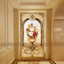 European art glass entrance walkway background wall tempered decoration carved mural partition Living room screen matte