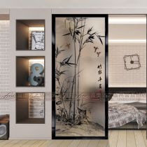 Art glass TV background wall partition living room screen entrance tempered frosted home decoration bamboo safety sign
