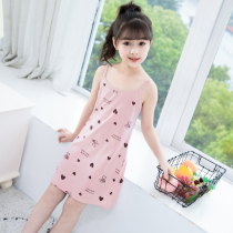 Girls Cotton Nightdress Summer Cotton Thin Little Girl Suspant Dress Pajamas Princess Wind Children Childrens Pajamas