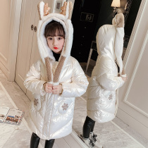 Winter girls cotton clothes thickened 2021 new foreign style childrens winter clothes washless jacket down cotton jacket cotton jacket tide