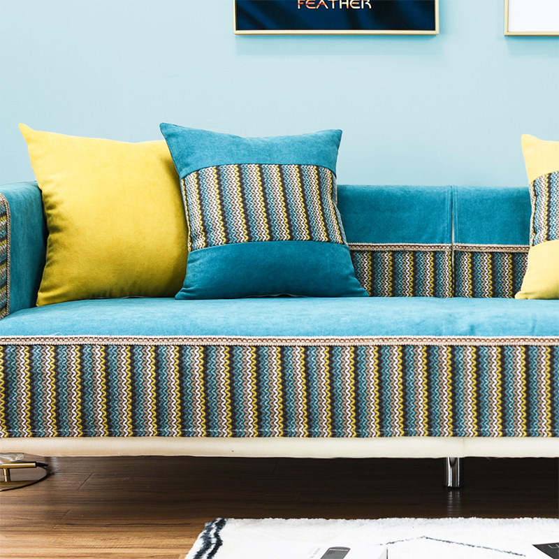 Four seasons universal sofa cushion non-slip cloth art modern minimalist living-room cushion Nordic combined full package for sofa cover