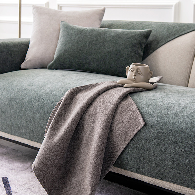 Pure color sofa cushion Snow Neal brief modern Four Seasons universal non-slip cushions upscale sofa cover towels custom-made