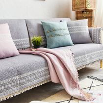 Pure cotton sofa cushion Four Seasons universal anti-slip minimalist modern hand quilted with cover cloth Hood Cloth cushion cushion