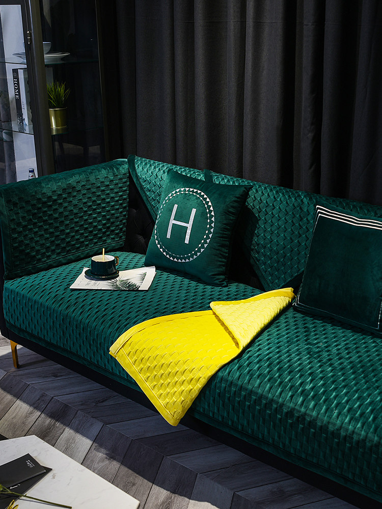 Sofa cushion light luxury style Nordic four seasons universal non-slip modern minimalist plush cover winter thickened high-end luxury