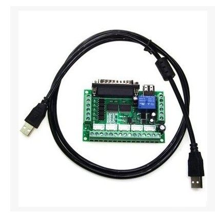 MACH3 雕刻机接口板 5轴步进电机驱动器 cnc 带光耦隔离 配USB线