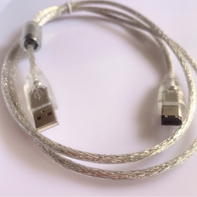 USB to 6P1394 Sound Card Connection Cable USB Male to Large-Head USB to Firewire 1394 Adapter Cable for Music Equipment