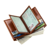 Бумажник, защитная сумка, кожаный картхолдер, маленький чехол для водительских прав, из натуральной кожи, анти-кража, «три в одном»