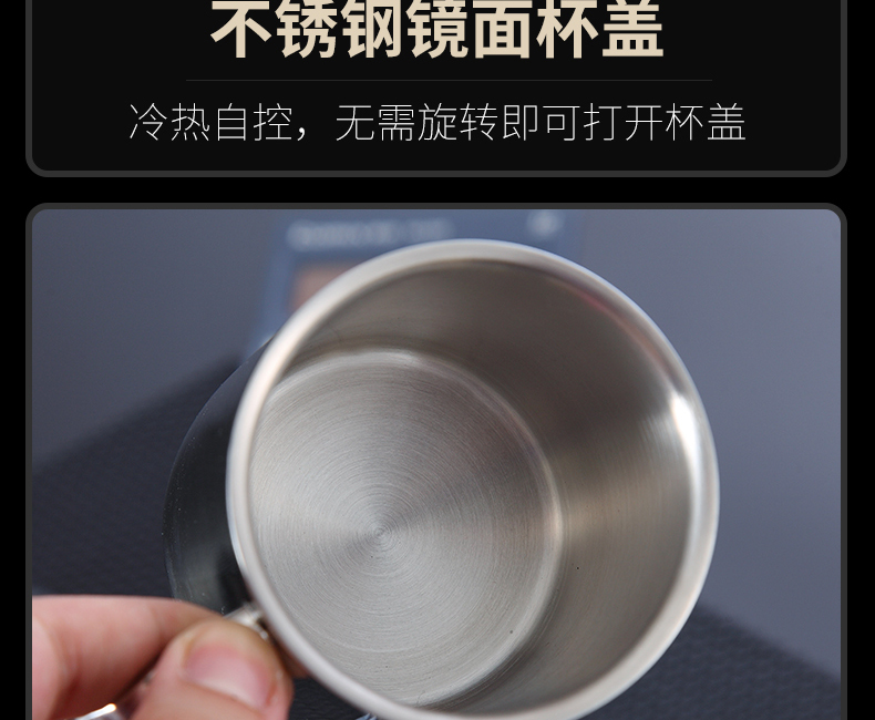 Cốc uống nước inox 304 có tay cầm trẻ em hai lớp uống cốc sữa có nắp cốc cho bé ăn sáng - Tách cốc cafe giữ nhiệt