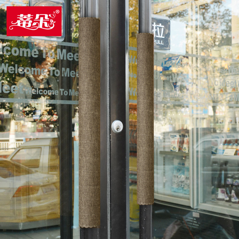 Glass door handle Anti-collision protective sleeve refrigerator door to cover anti-bump unit door pull glove Double face sunscreen heat insulation