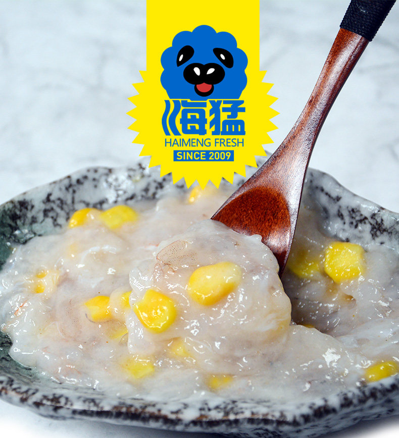 海猛 玉米大颗粒手打虾滑 250g 图1