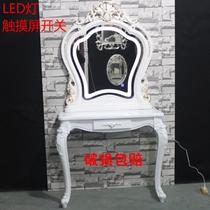 European-style retro barber shop mirror Hair salon photo studio furniture makeup bathroom mirror Beauty salon mirror table double-sided mirror table