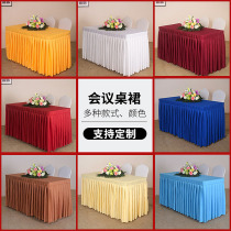 Cold meal tea table tablecloth Wedding table group fabric Long red conference coffee table cloth Rectangular square sign-in table set