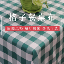 Tablecloth Fabric Small fresh lattice table tablecloth Rectangular coffee table tablecloth Net red pastoral ins dining table cloth