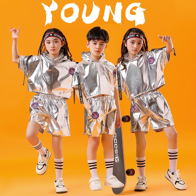 Children's Street Dance Catwalk Fashion Suit, Hip-Hop Trendy Cool Performance Clothing for Boys and Girls, Jazz Dance Performance Clothing
