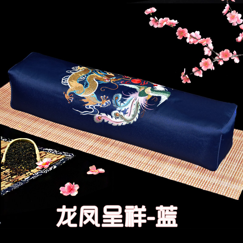 Dragon Phoenix Embroidered Antique Wedding Celebration Pillow China Wind Pillow Cervical Spine Pillow Rectangular Buckwheat Sleep Aids Chinese Herbal Medicine Pillow