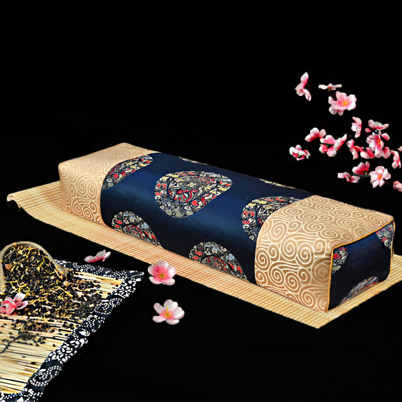 Chinese style emperor palace old vintage retro tea buckwheat semen cassiae imitation ancient pillow rectangular single cervical spine pillow