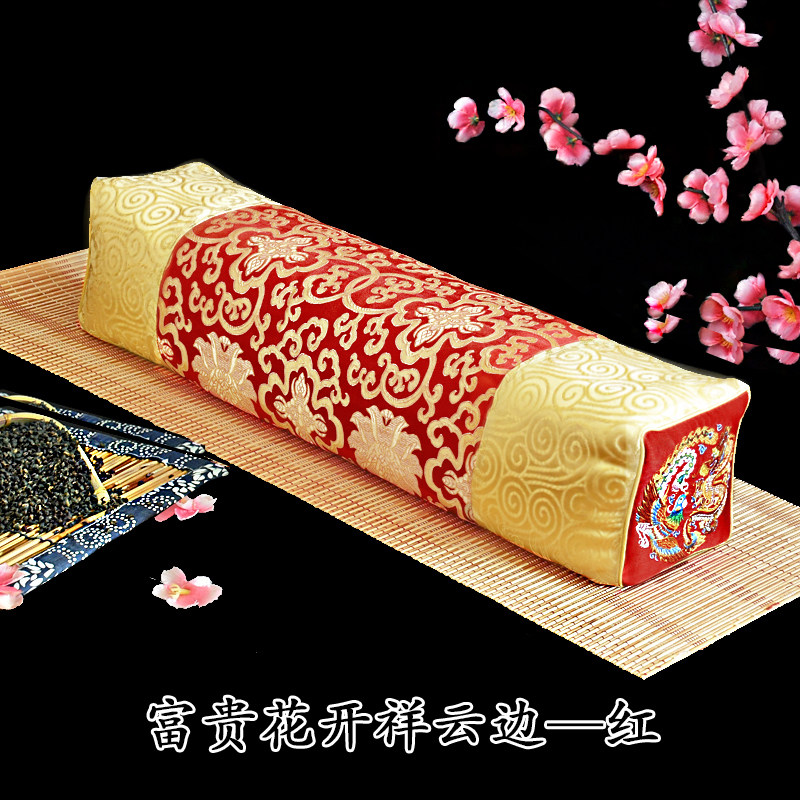 Embroidery brocade Jumingqing Cervical Dragon Pillow Flower Buckwheat Tea Pillow Traction Cervical Spirit Square Silk