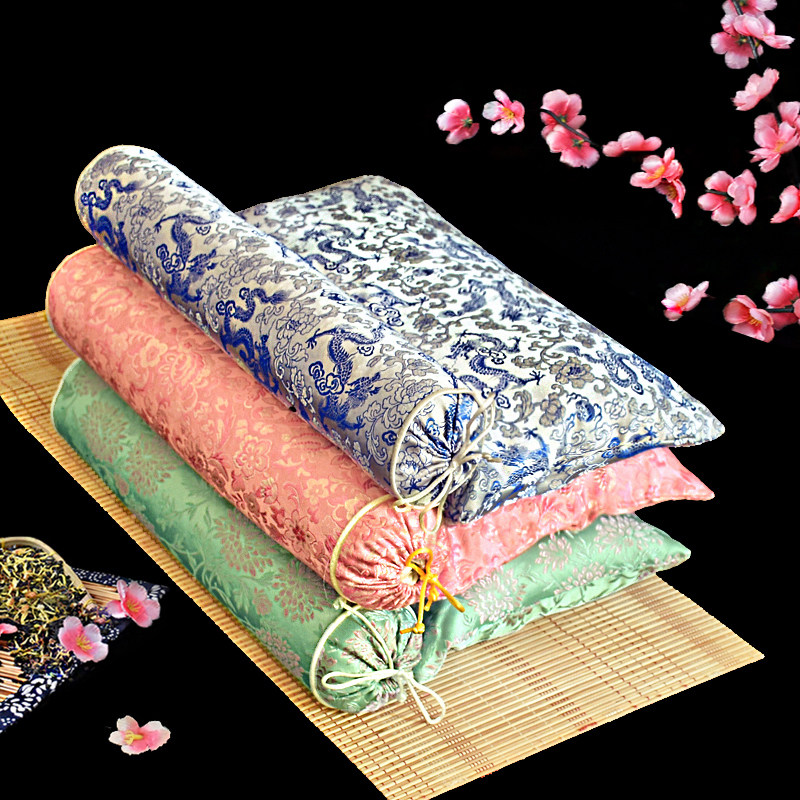 Flower and grass cervical spine pillow round pillow for sleeping special neck protection pillow repairing and correcting cervical spine pillow breathable Cassia Dual-use Pillow